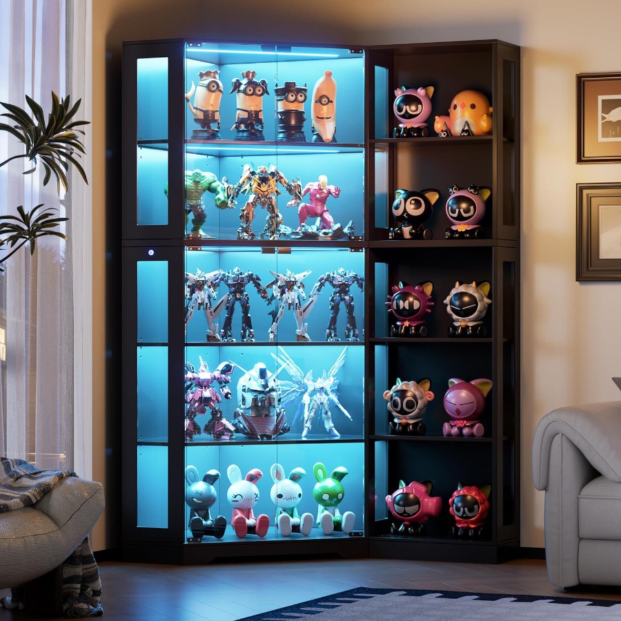 Storage & Organization - Vetrina angolare con ante in vetro