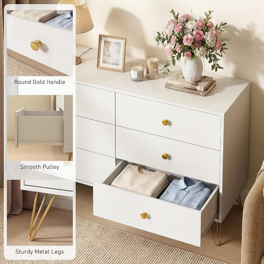Comò bianco con 6 cassetti e m - Storage & Organization recensione e prezzo
