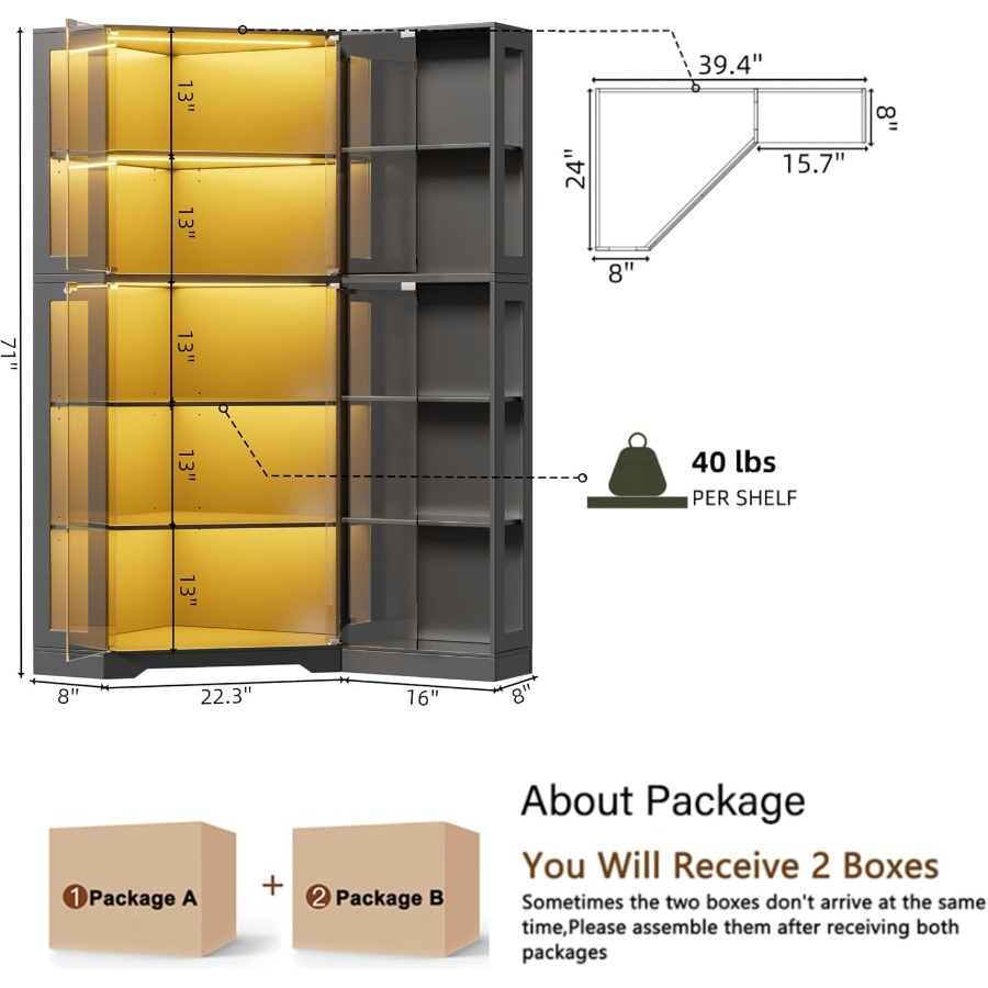 Vetrina angolare con ante in v - Storage & Organization recensione e prezzo