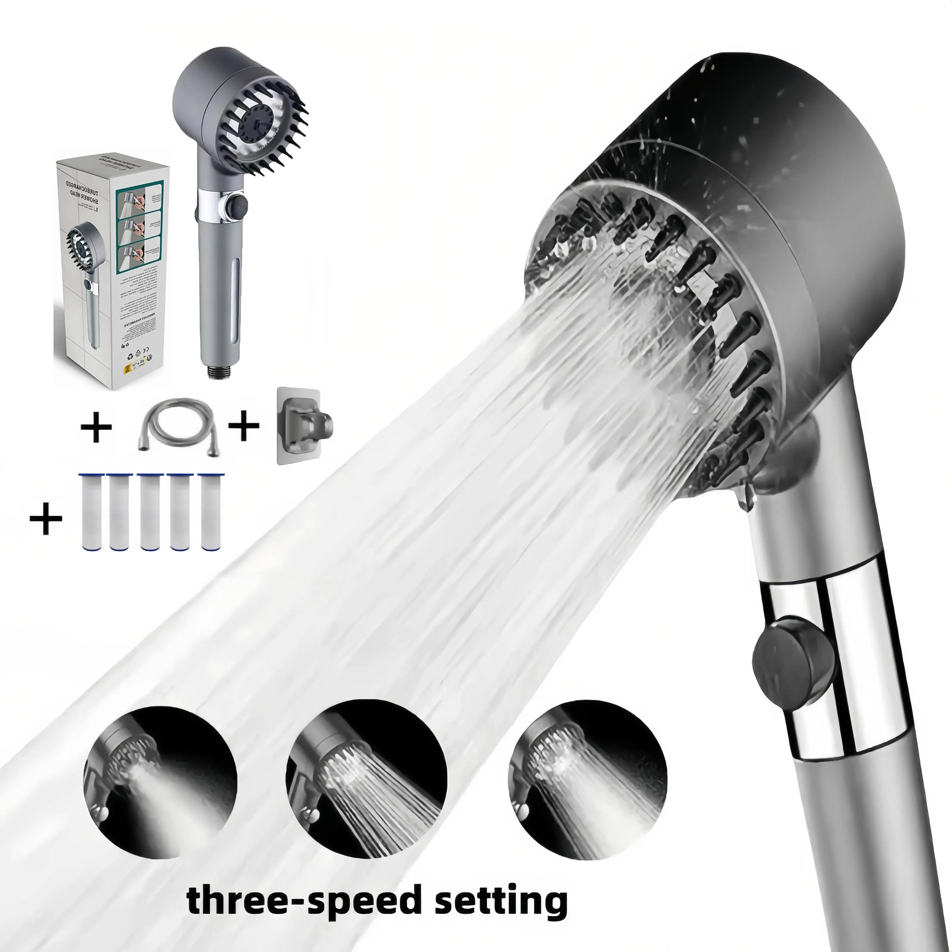 Soffione doccia portatile con  - High Pressure Shower Head Handheld recensione e prezzo